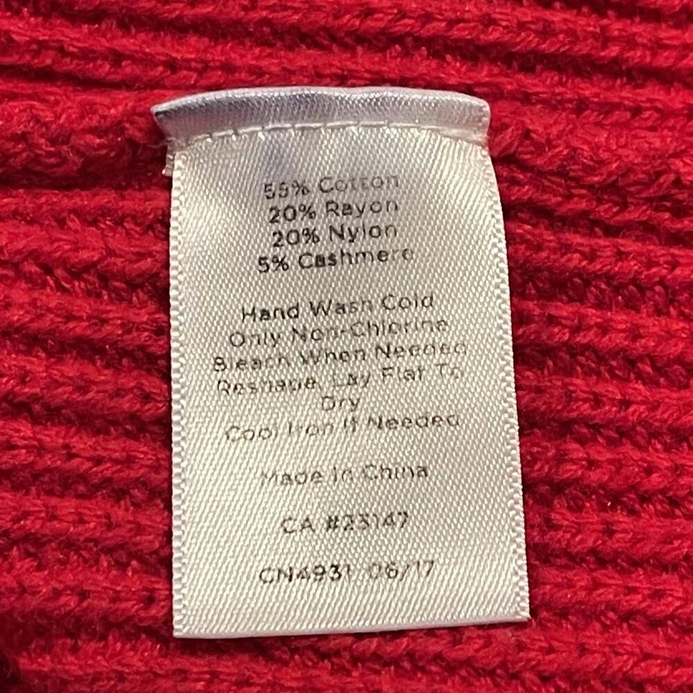 Talbots Sweater Cable Knit Minimalist Classic Cozy Preppy Holiday Red Size Small - Picture 4 of 5